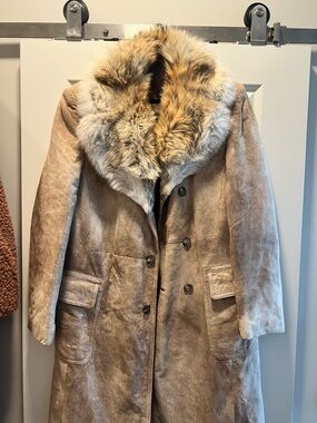 Vintage suede fur coat size XL